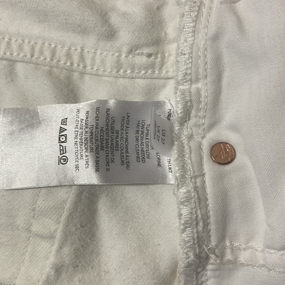 Free People | We The Free | Optic White Distressed Denim Shorts, Size 27 Waist - Picture 7 of 8